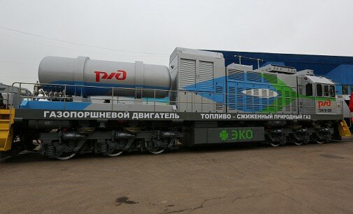 Gas-reciprocating engine TEM19 Locomotive manufactured by Bryansk Engineering Plant on tests